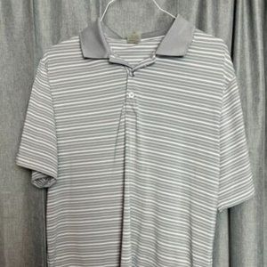 Mens Tehama Gray Striped Golf Polo